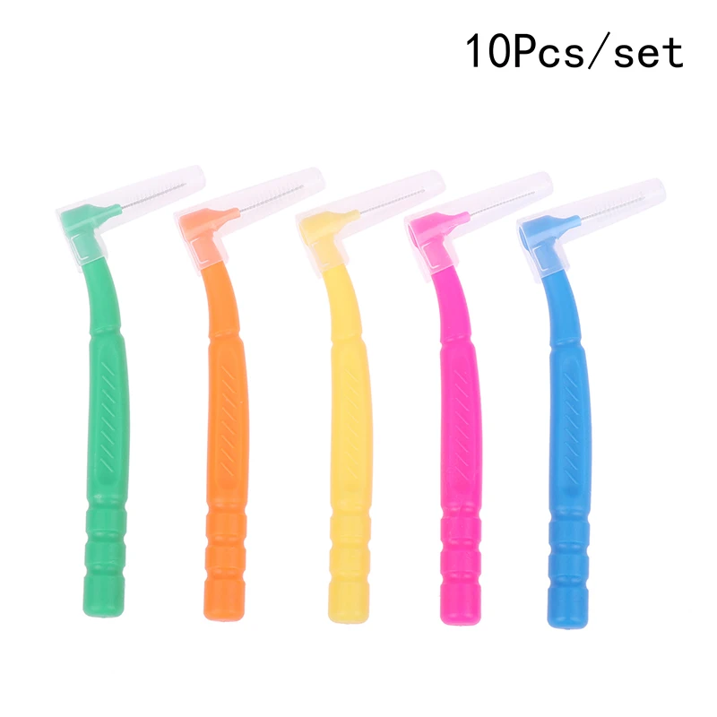 

10PCS L-shaped Orthodontics Braces Interdental Brush Clean Between Teeth Mini Toothbrush Inter Dental Cleaning Travel Portable