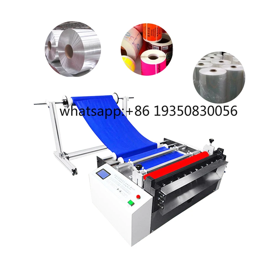 QK-300 Automatic Width PVC Cloth Microcomputer Non-woven Paper Bread Paper Tube Material  Roll to Sheet Cutting Machine