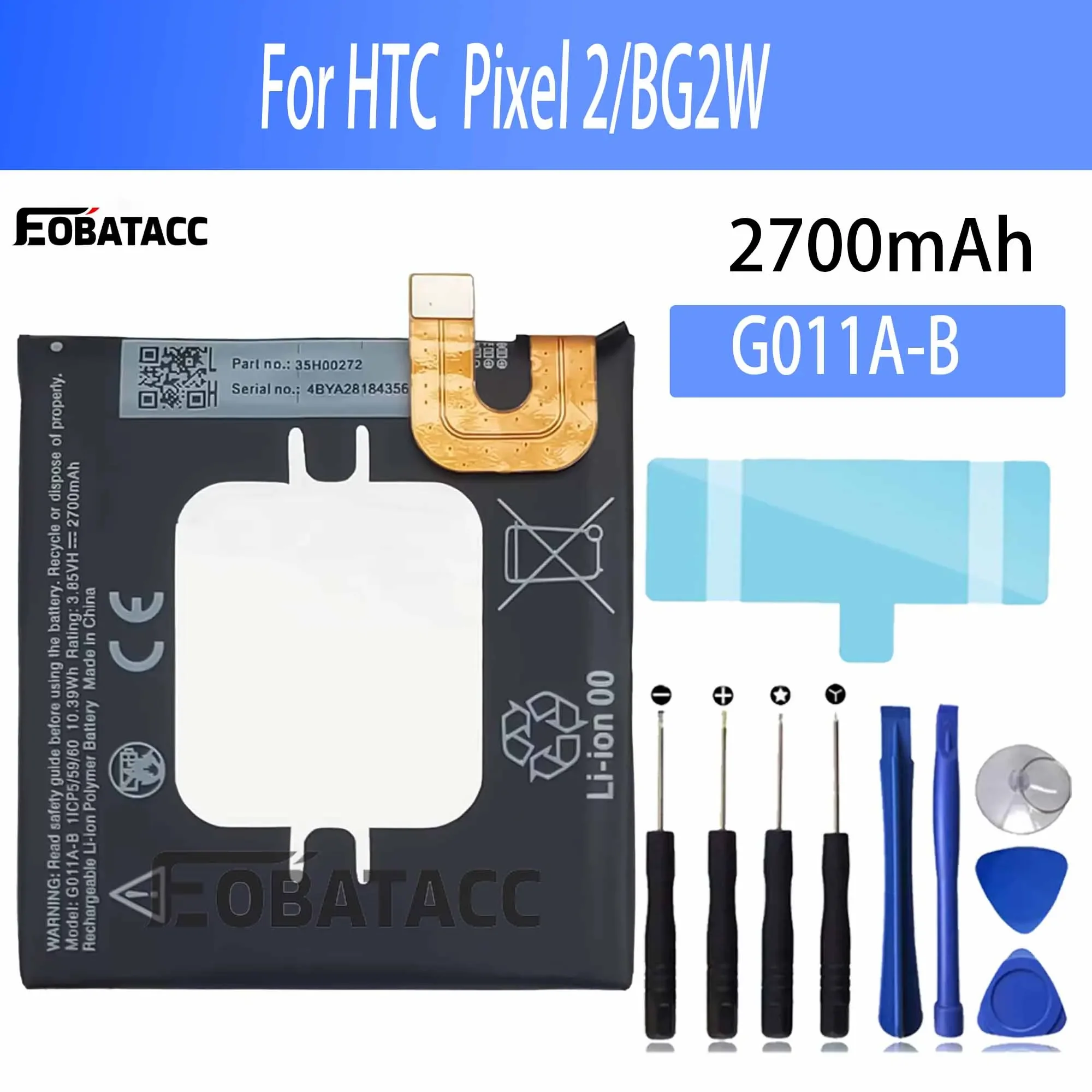 

100% New Original Battery G011A-B For HTC Pixel 2/BG2W Battery + Free Tools