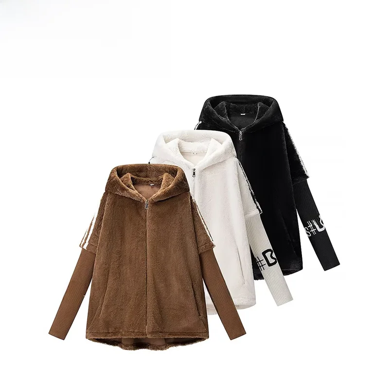 

Модный упрощенный внутривенный джет из кожи и меха для женщин ZR, осенняя новинка, универсальная верхняя одежда из полиэфирного волокна