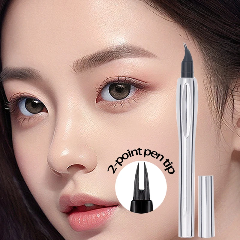 ワイルド眉毛根付防水防汗長期的な色の除去なし非常に細かい二股エルボーウォーターアイブロウペンシル