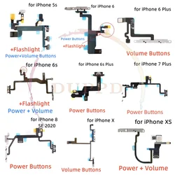 Original Mute Volume Power Buttons key Flashlight Switch Flex Cable For iPhone X XS XR MAX 5s SE 6 6s 7 8 SE2 Plus Repair Parts