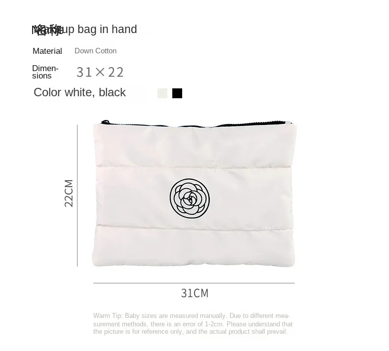 Frauen Baumwolle Gefüllt Kulturbeutel Make-Up Tasche Mode Große Kapazität Make-Up Organizer Tragbare Kosmetische Lagerung Taschen Reise Kulturbeutel – Detail 1