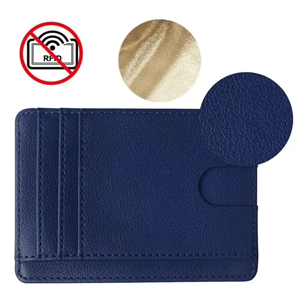 Anti Diefstal Mini Portemonnee Slanke Geld Case Cover Id Kaart Houder 8 Slot Lederen Portemonnee Rfid Blocking