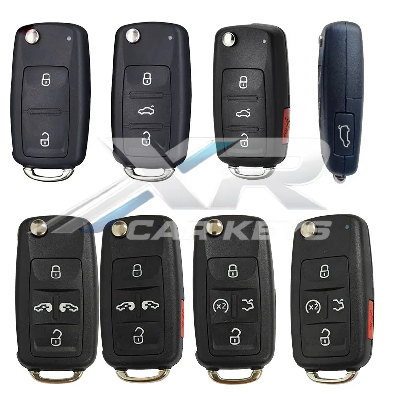 

2/3/4/5 Buttons Filp Car Remote Key Shell Case For VW Polo Golf Jetta Beetle MK6 Touareg Sharan Multivan Blank Key 202AD 202AE