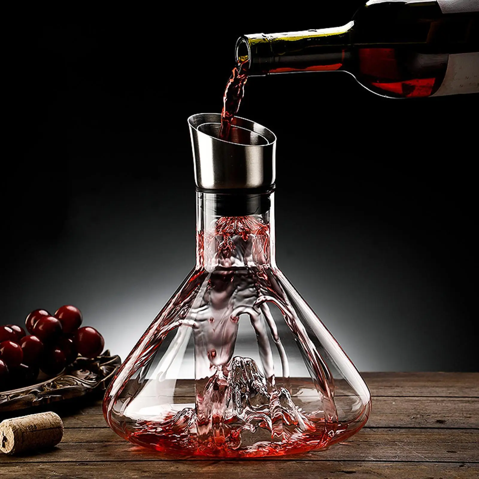 Luxury Wine Decanter 1600ml Hand Blown Glass for Liquor Bourbon Vodka Gift