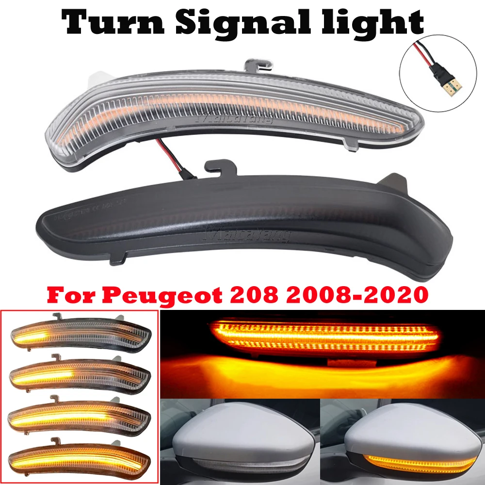2 Stück Auto Auto links/rechts Flügeltür Spiegel Anzeige Blinker Lampe für Peugeot 2012 2012-2016 2015 Zubehör