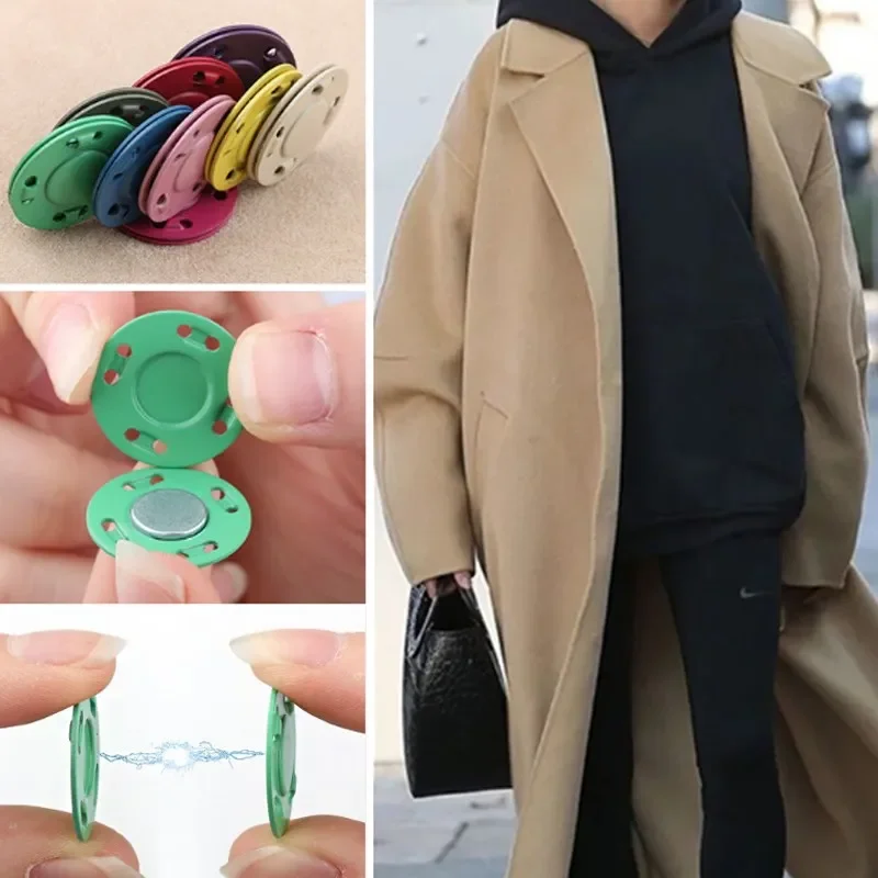 5 pairs Sewing Supplies Magnet Stone Colorful Automatic Magnetic Snap Buttons Invisible Suitcase Bag Coat Buckle DIY Craft