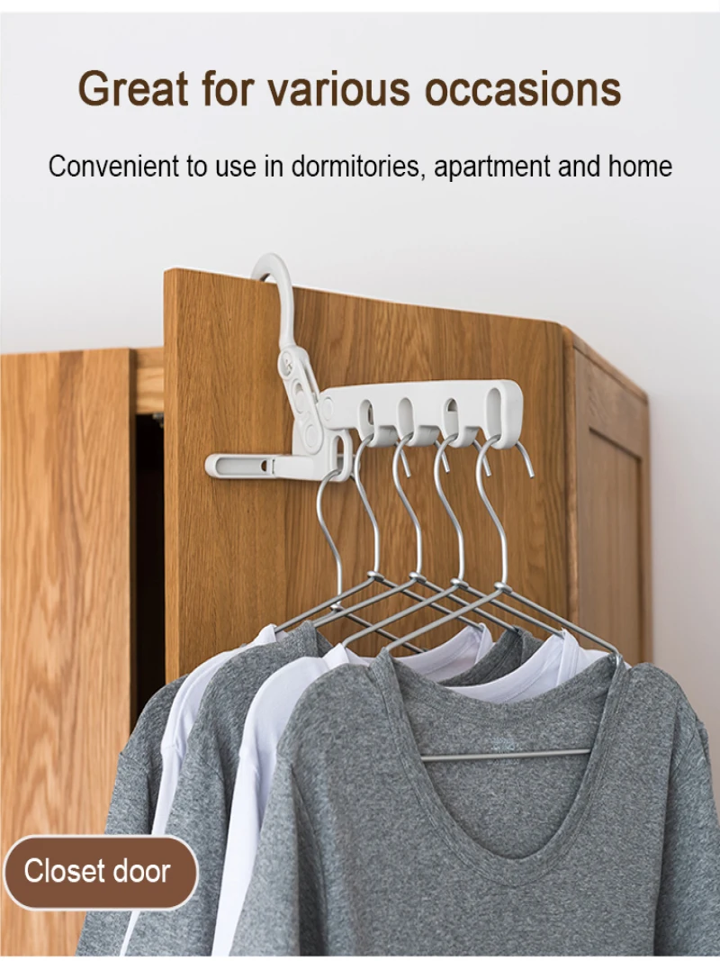 Foldable Clothes Drying Rack 5 Holes Travel Portable Laundry Hanger For Hotel Dorm Camping Home Use Collapsible Hanger