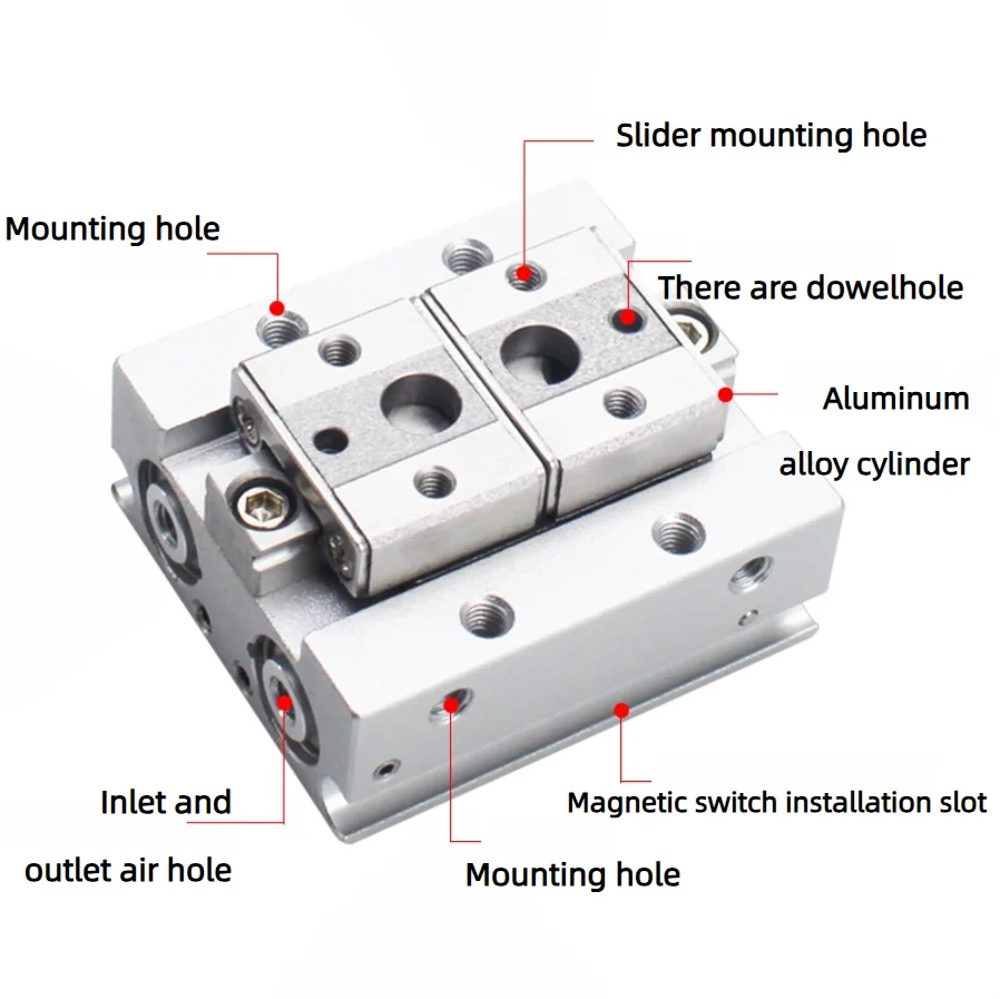 Pneumatic Finger Cylinder MHF2-8D Thin Parallel Guide Sliding Table Air Gripper MHF2-12D/16D/20D/D1/D2