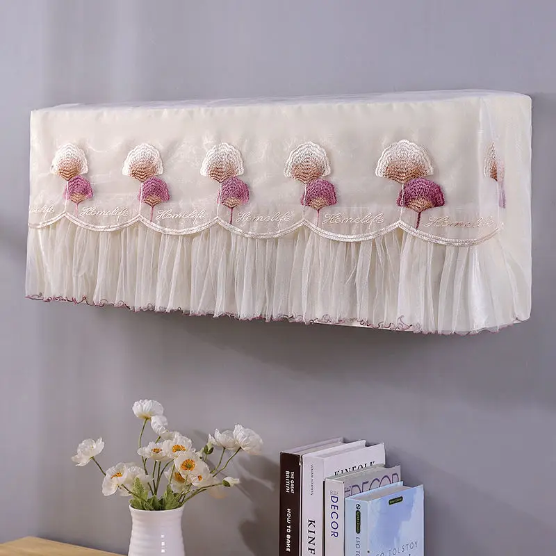 

Пылезащитные чехлы для кондиционера с вышивкой для дома, спальни, кружевные подвесные кондиционеры с защитой от прямого выдувания, скандинавский стиль 2025