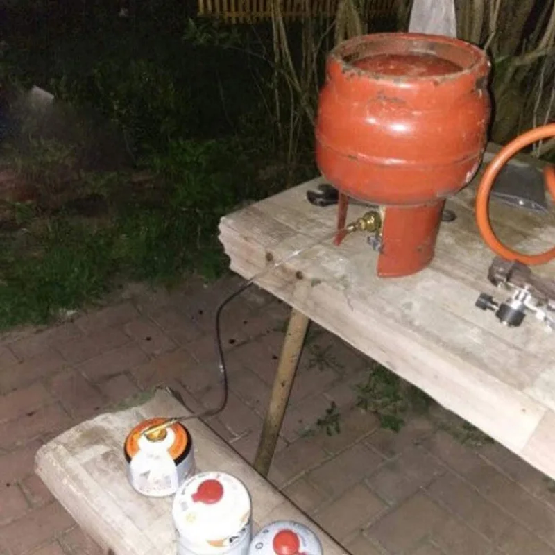 في الهواء الطلق التخييم موقد غاز خزان الغاز خرطوم التضخم المشترك التخييم خزان الغاز ربط الأنابيب عبوة محول #2