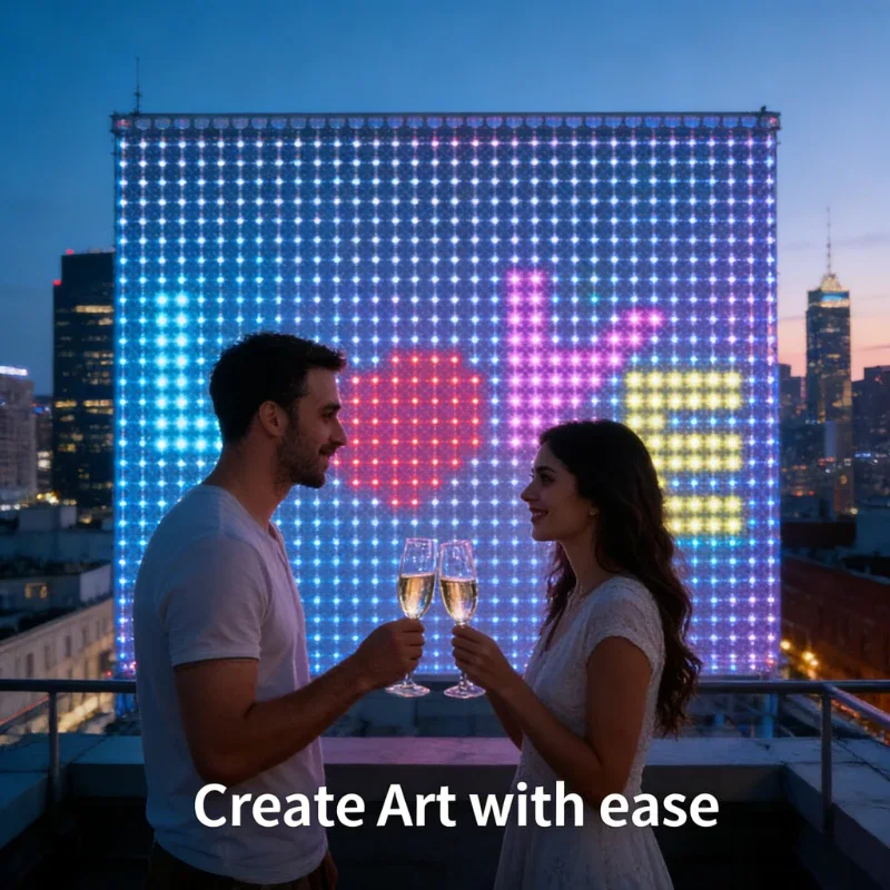 400LED Intelligent Curtain DIY Music Rhythm Ambient Fairy Lights for Christmas Window Curtain Party Background Decoration