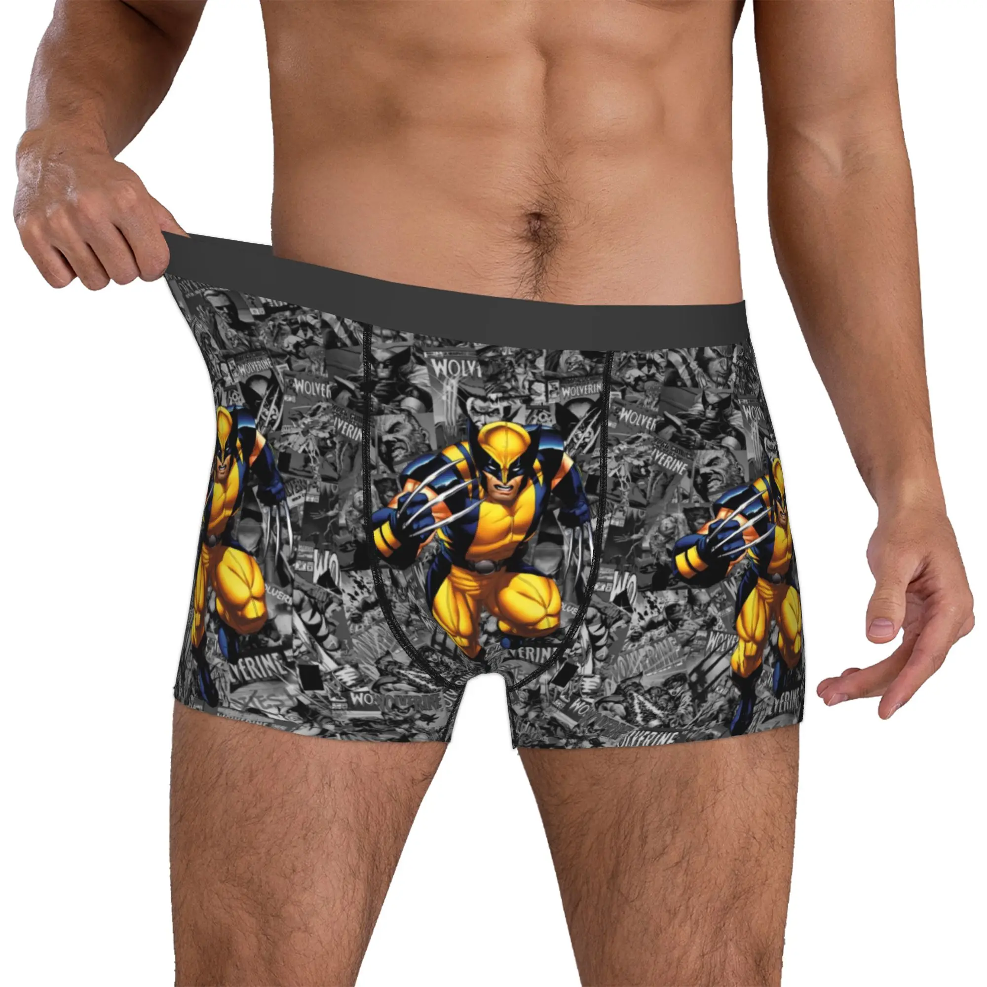 

Custom Cool W-Wolverine Art Wallpaper Boxers Shorts Panties Male Underpants Stretch Comic Briefs Underwear