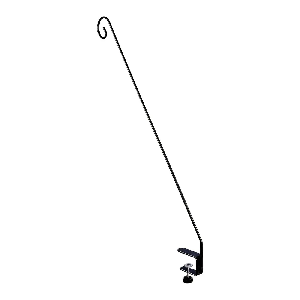 32 Inch Metal Deck Hook with Adjustable Horizontal Clamp for Hanging Bird Feeders Plants Wind Chimes and Outdoor Decor