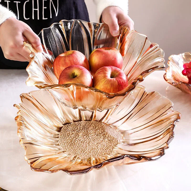 2025 Hot Sale Wedding Charger Modern Table Decoration Handle Gold Rim Bead Tray Iron Blue Agate Glass Serving Tray