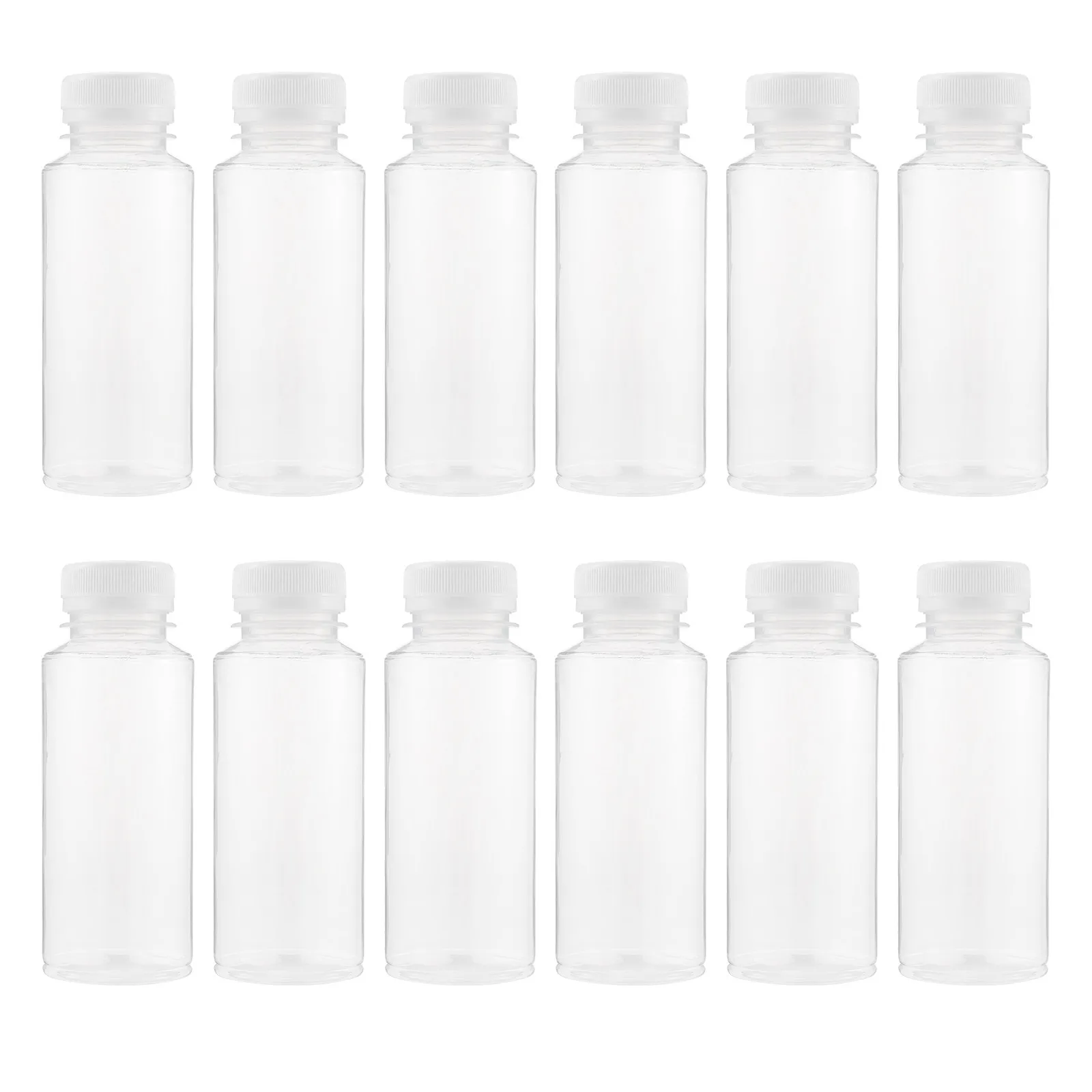 12Pcs High Temperature Resistant Milk Bottles Lightweight Waterproof Flat Bottom 250Ml Transparent Beverage Containers Simple