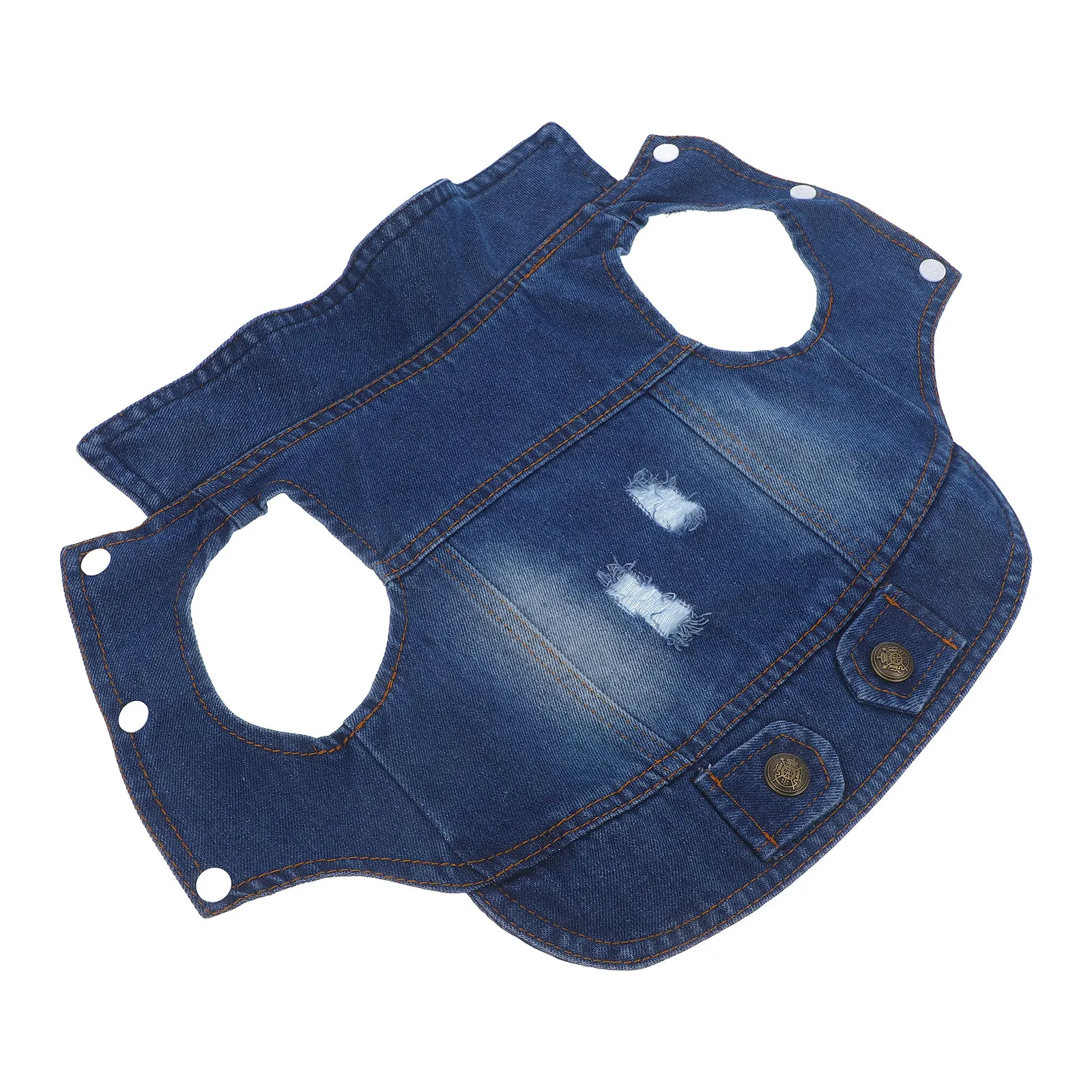 Dog Denim Vest M Size for Small Medium Dogs Sleeveless Summer Jacket Skin Coverage Outdoor Walking Puppy Coat