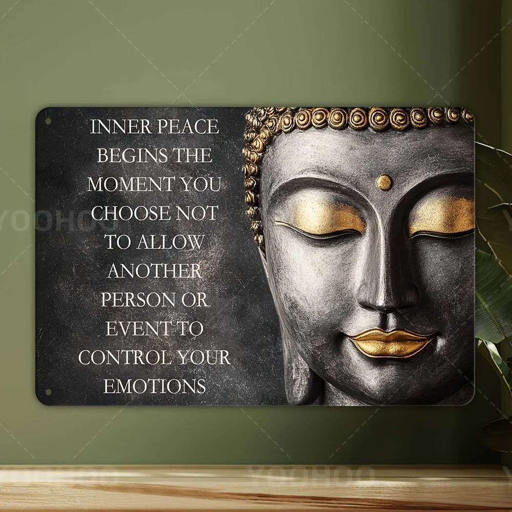 

Vintage Aluminum Wall Hanging Sign, Inspirational Quote "Inner Peace" , Patrick's Day, Valentine's, Inspirational Wall Decor