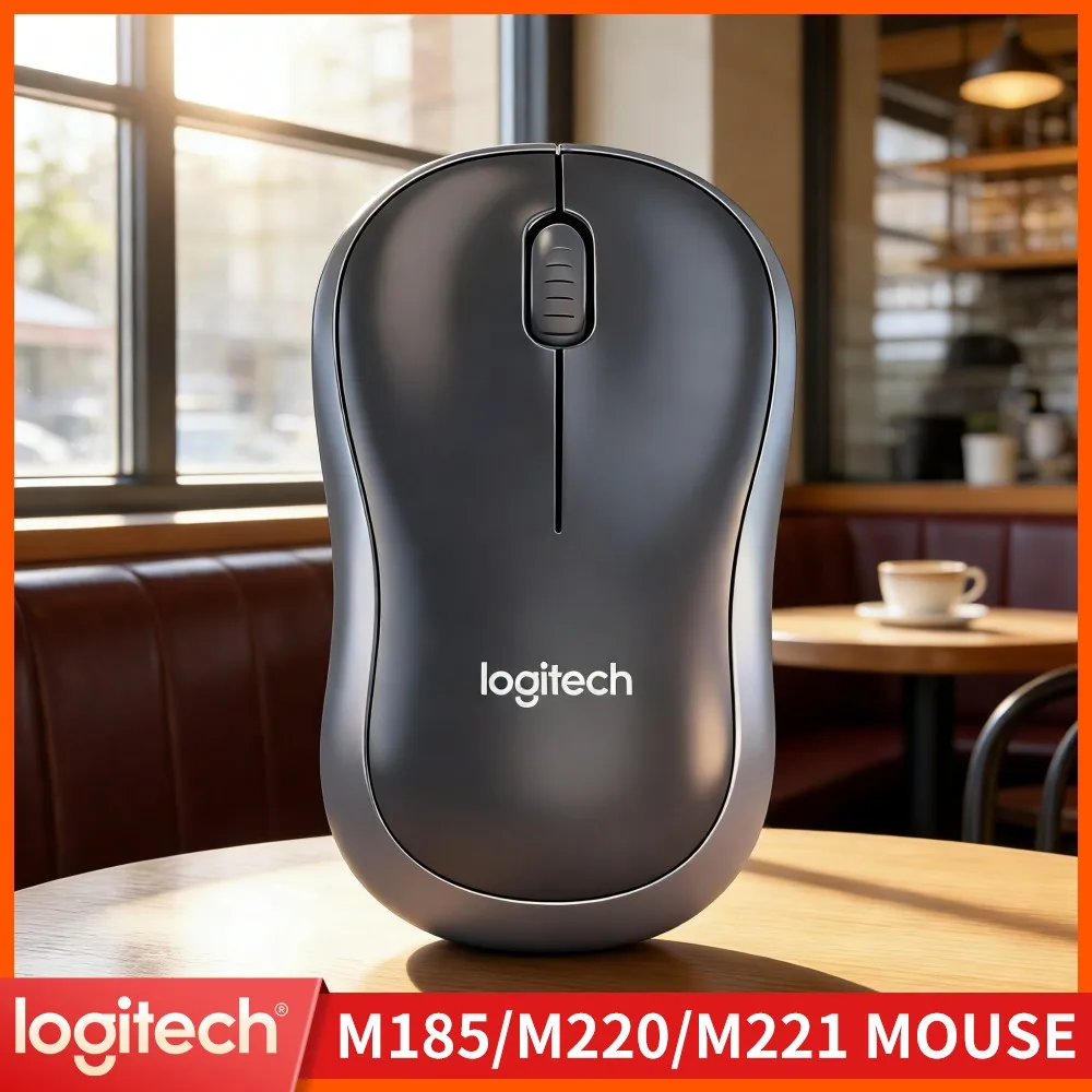 Logitech M185 Durable Mouse Recycled Plastic 10M Range 12-Month Battery 3 Buttons Navigation Home Office Work Accessory
