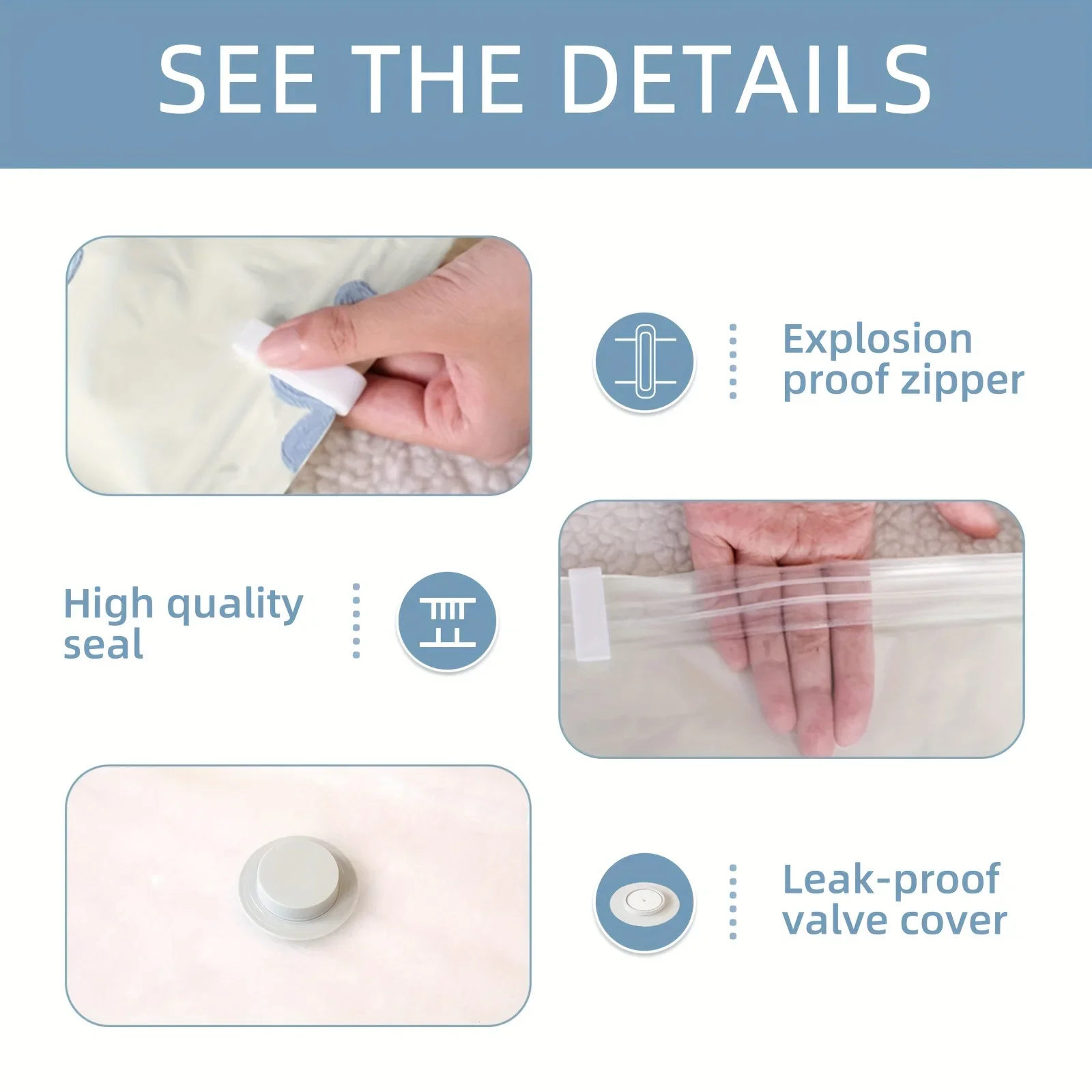 4/6pcs Vacuum Compression Storage Bags, Sealed Storage Containers For Clothes, Blankets, Shirts, Wardrobe, travel must have