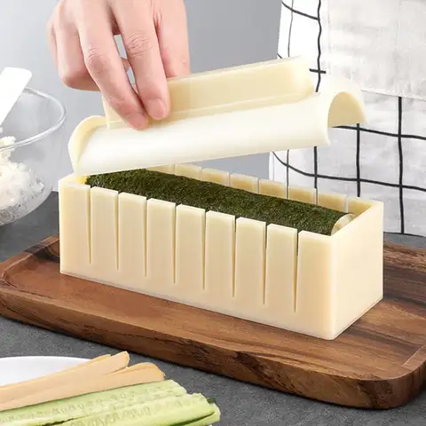 플라스틱 김밥 스시 롤 메이커 장비 키트, 몰드 원형 사각형 하트 모양 스시 만들기 도구, 케이크 롤 몰드, 세트당 3 개