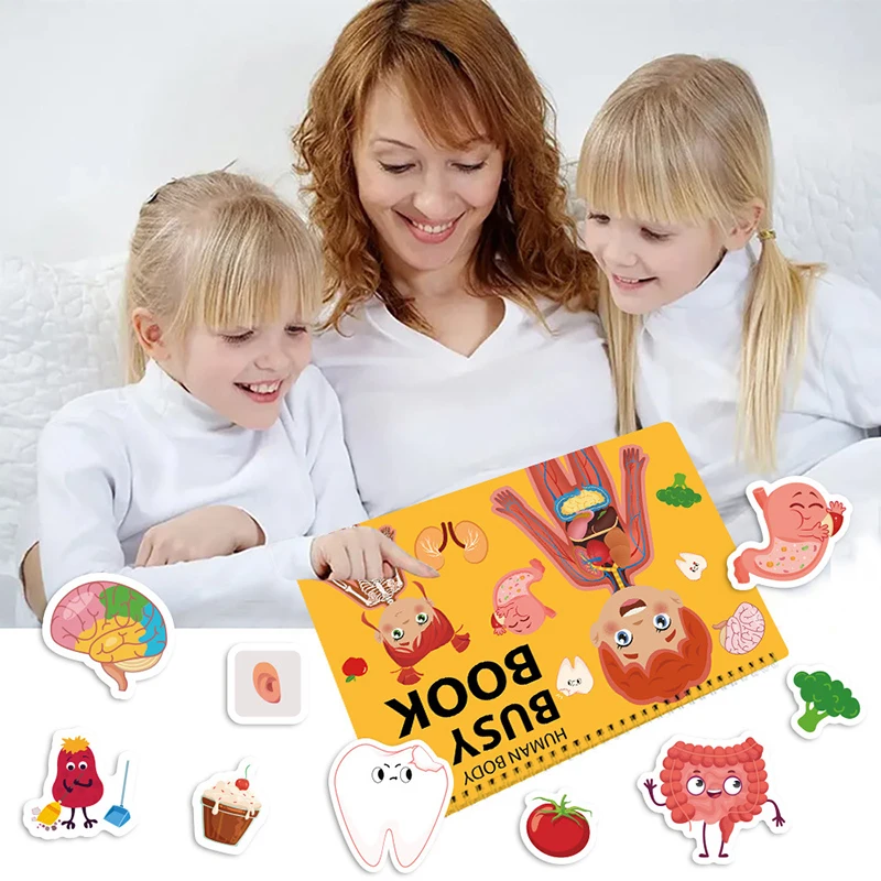 Children Human Organs Quiet Book Montessori Toys Parish Body Structure Learning My First Busy Book Educational Game Sensory Toys