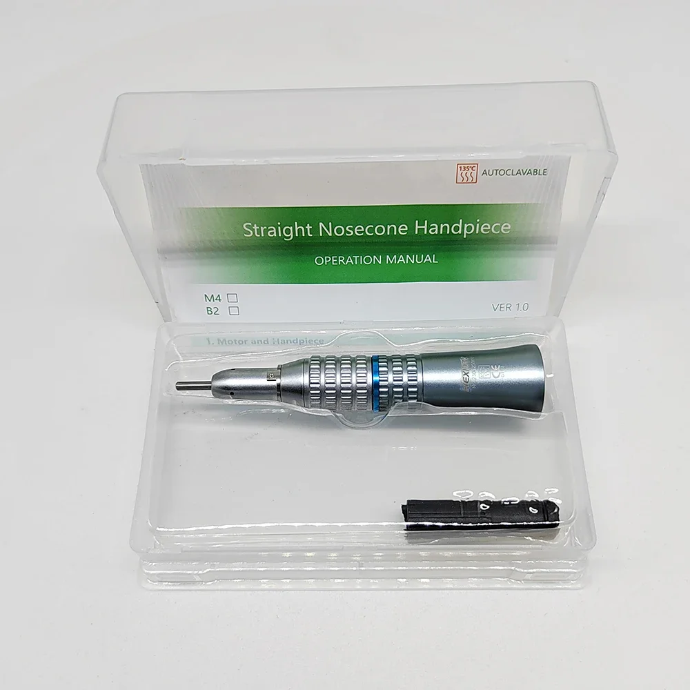 HEXION Dental Straight Handpiece For Dentisty Slow Low Speed External Water E-type Straight Handpiece Nose Cone Ratio 1:1