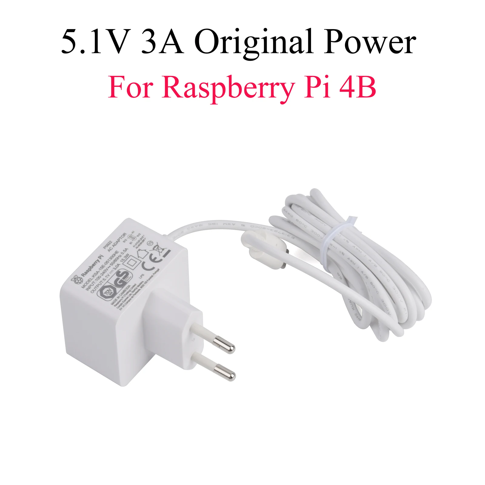 

Original Raspberry PI 4 Model B 5.1V 3A Power Adapter USB Type-C Charger Plug PSU Power Supply For Raspberry Pi 4B