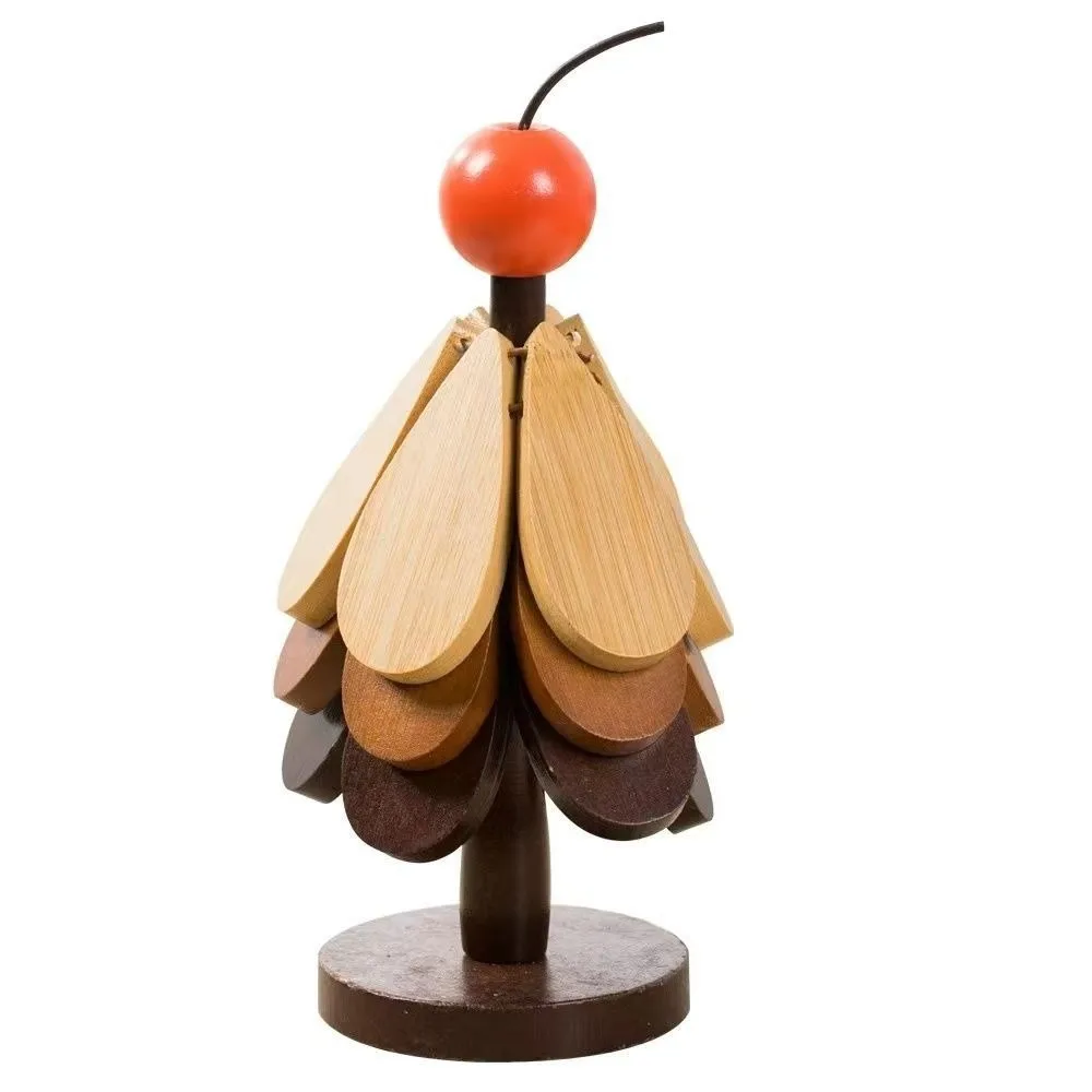 Heat Resistant Wooden Trivets Anti Scald Decorative Christmas Tree Potholder Set Protective 3 Insulating Pads