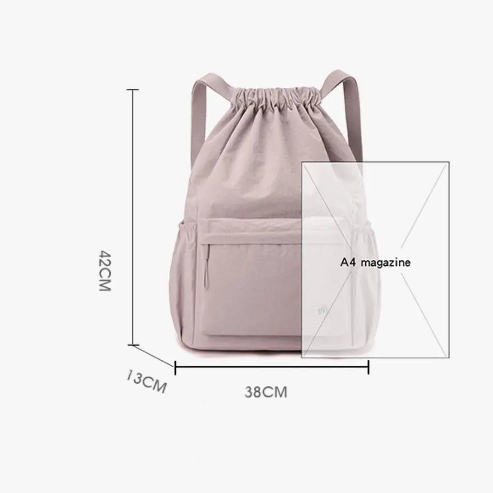 حقيبة ظهر رياضية ذات سعة كبيرة بلون سادة مقاومة للماء، حقيبة خفيفة الوزن برباط للإغلاق للاستخدام اليومي #6