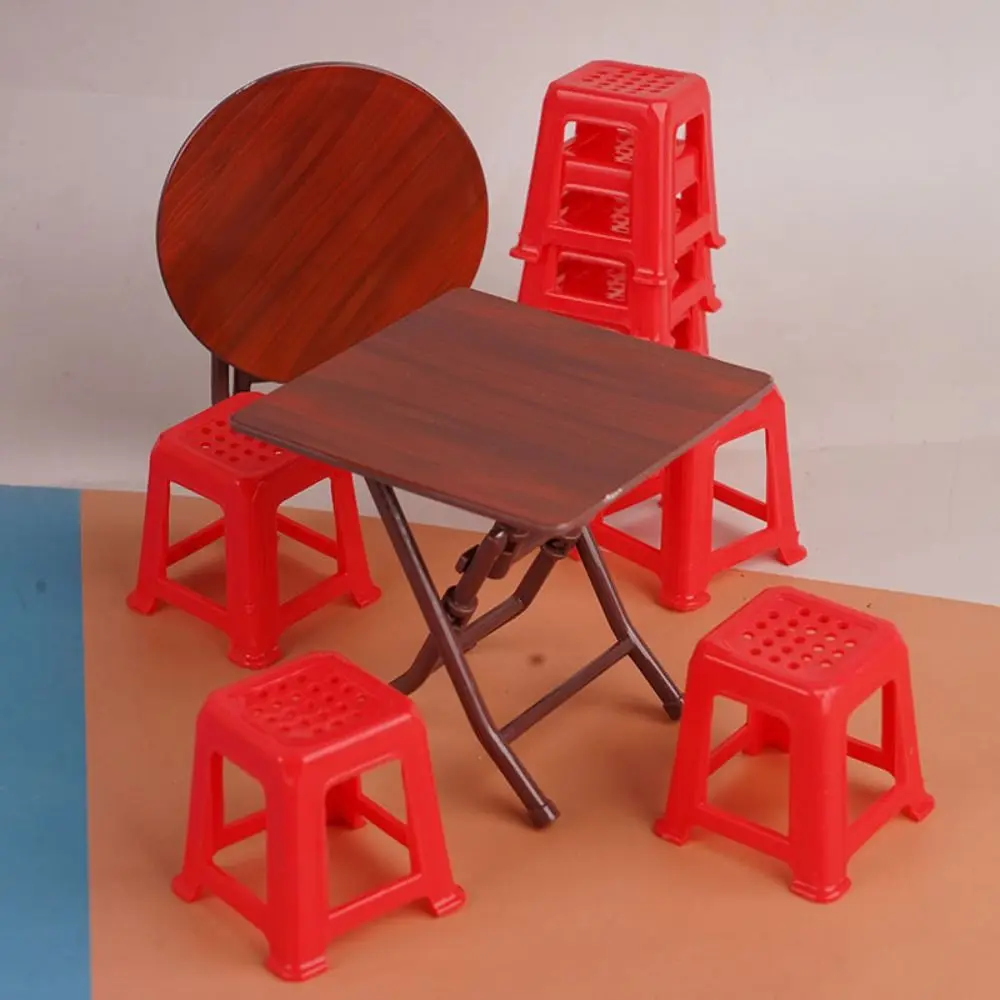 1Set Hochwertige Multistyles Esstisch Möbel Tisch Kunststoff MIni Home Modell 1:12 Puppenhaus Miniatur Haus Zubehör