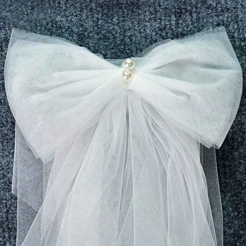 White Wedding Veil Bow Hairpin Sweet Bride Small Short Veil Studio Photography Dress Hair Accessory