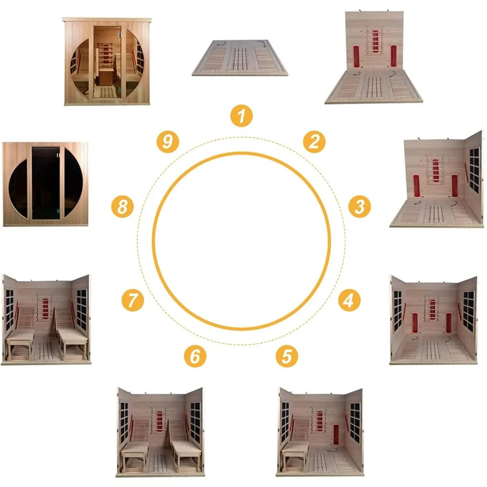2-osobowa drewniana sauna dalekiej podczerwieni z rozkładanym fotelem, luksusowa sauna wewnętrzna Hemlock z 10 grzejnikami, saunas z barem tlenowym