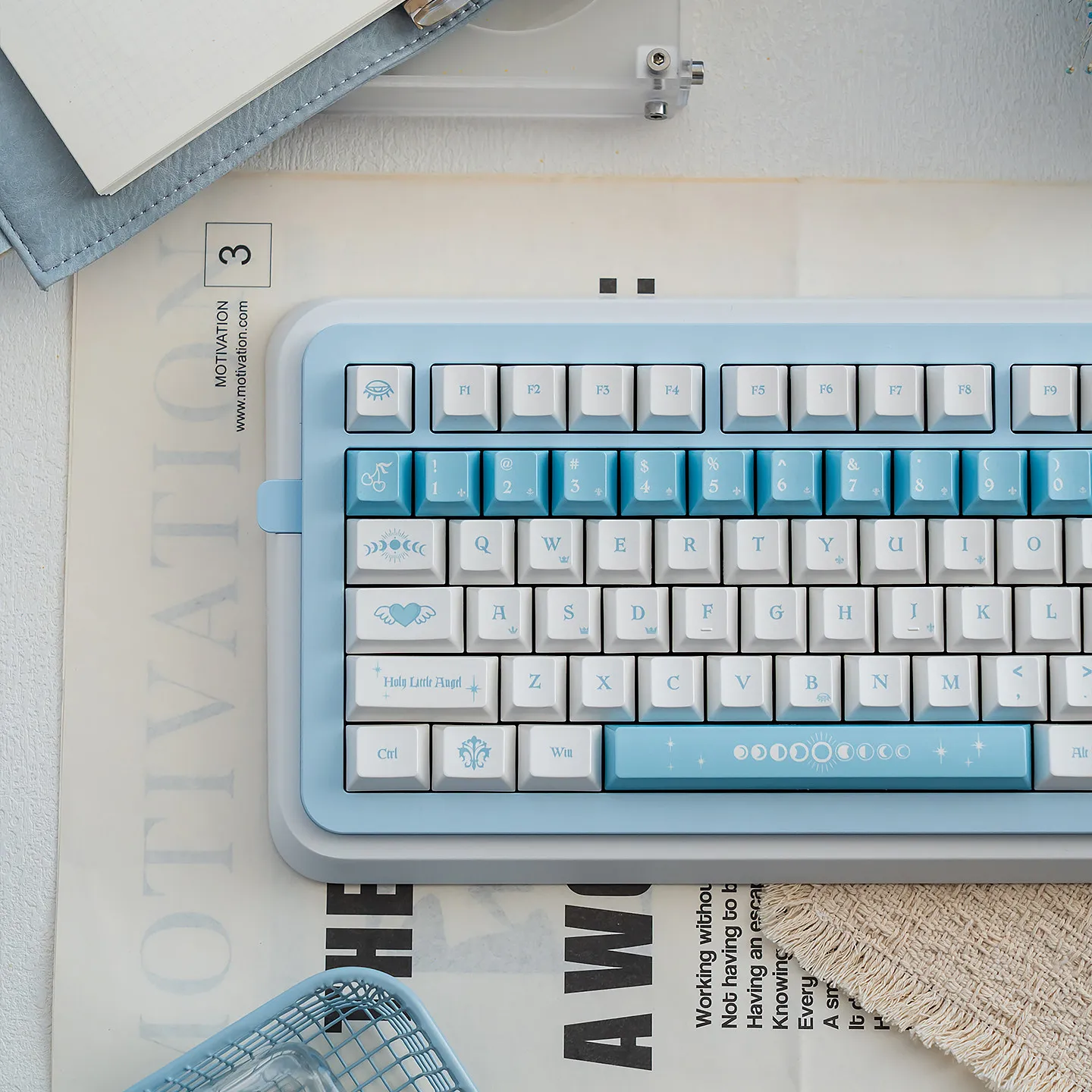 URE Monastery‑Pearl Keycaps Sets 121 Keys Pearlescent Dye‑Sublimated PBT Keycaps For MX Switch Mechanical Keyboard