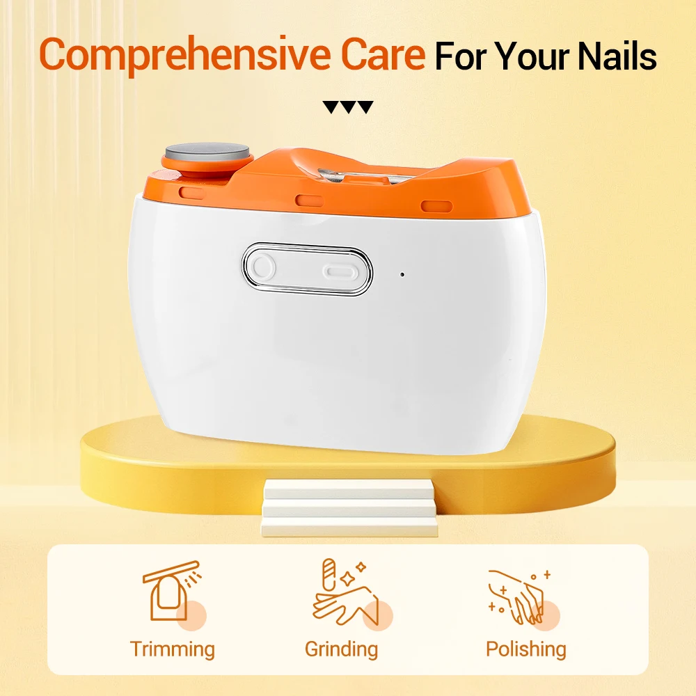 Electric Nail Trimmer Small Portable Nail Clipper Multifunctional Nail Grinder USB Rechargeable Nail Polisher for Baby Adult