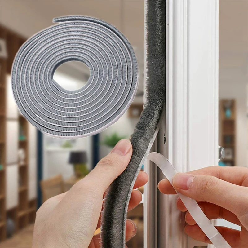 Tira de vedação auto-adesiva para janelas e portas, Windproof,Dustproof, Weatherstrip, Insonorização, Quente, 10m