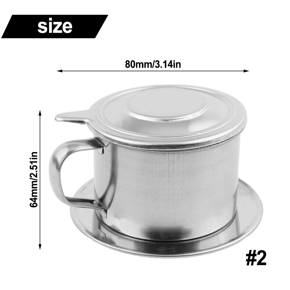 Accessory Coffee Pot Decor Coffee Maker 2 Size Stainless Steel Vietnamese Silver Home 1PC 50/100ml Drip Vietnam