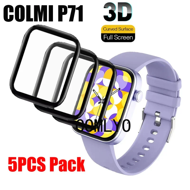 

5PCS For COLMI P71 Smart watch Screen Protector Protective 3D Full Cover Curved Soft Film