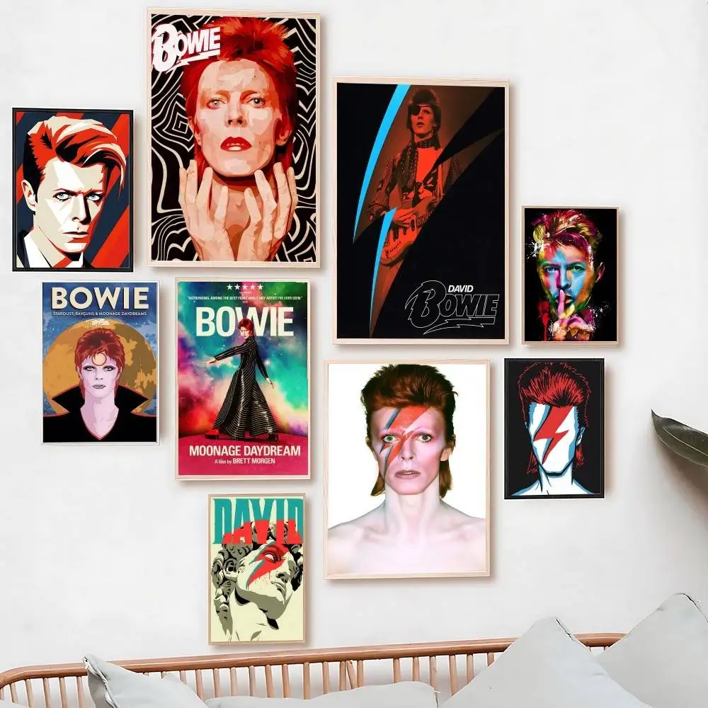 Singer D-David B-Bowie Poster Sticky Posters Waterproof Paper Sticker Coffee House Bar Home Decor