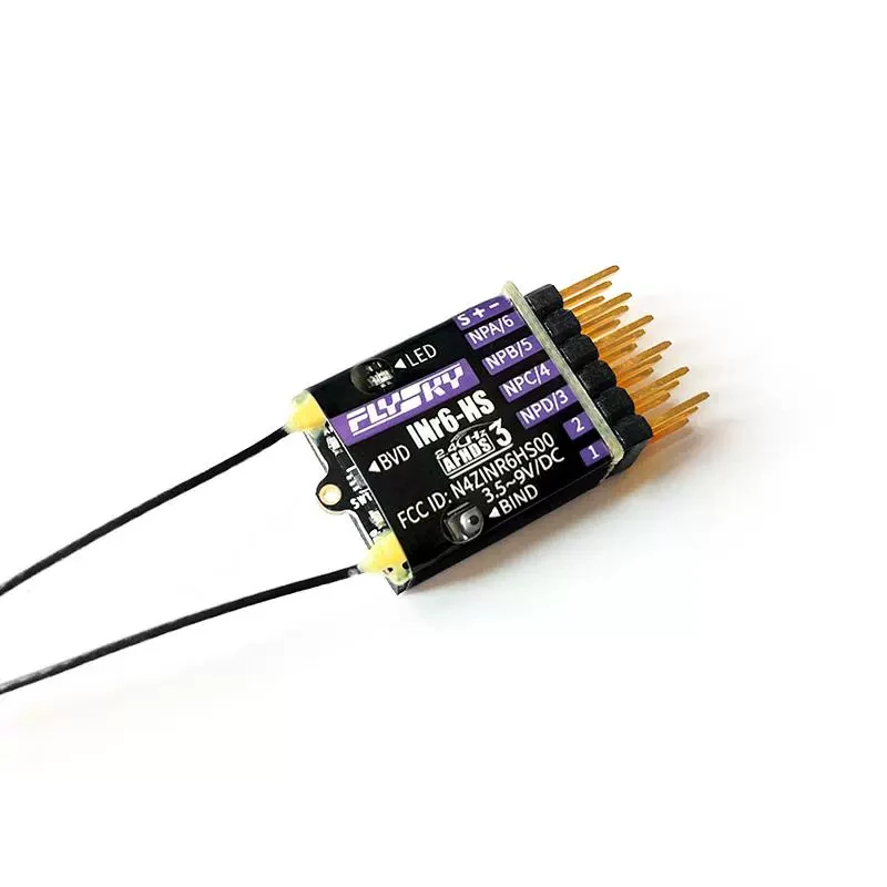 FLYSKY INR6-HS 2.4GHz 6CH Mini Receivers AFHDS 3 Dual Antennas PWM PPM I-bus S.bus  for Remote Control Car  Drone Model