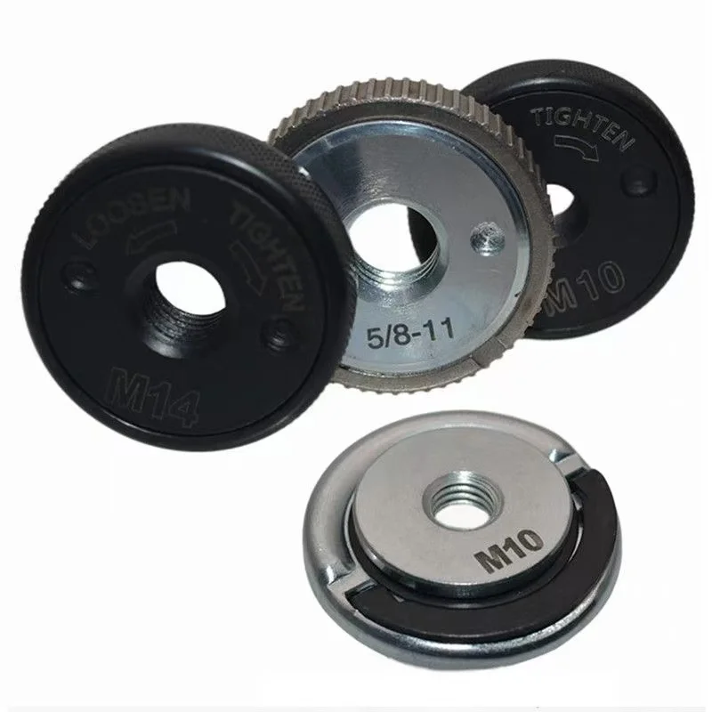 M10 M14 5/8''-11 Angle Grinder Flange Nut Inner Outer Quick Release Locking Nut Replace For Bosch Metabo Milwaukee Makita Dewalt