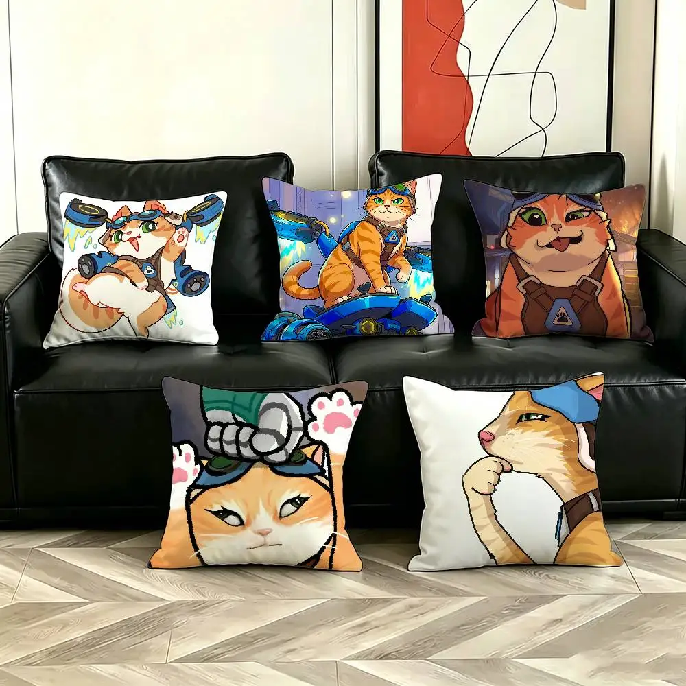 Funda de almohada F-fika Jetpack cat O-overwatch, funda de cojín, funda de almohada para sofá de coche