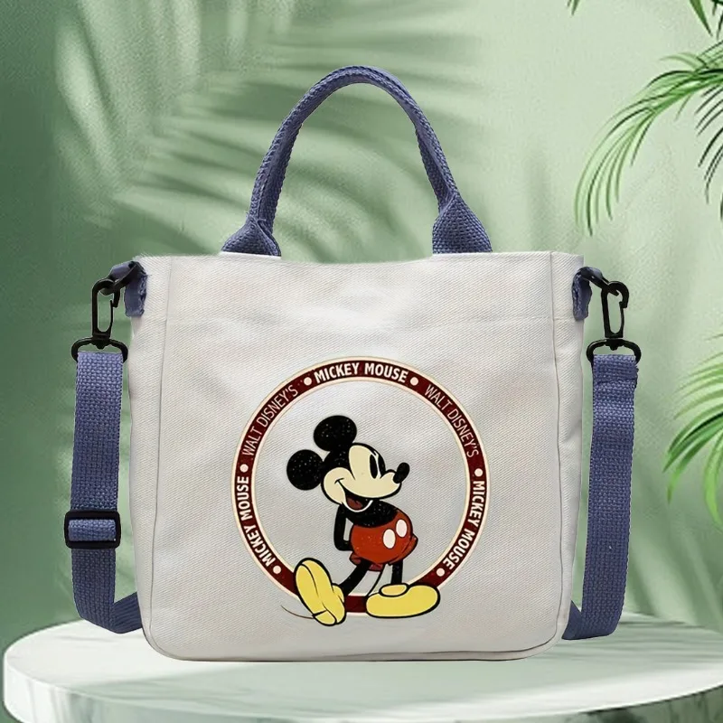 Borsa a tracolla in tela da donna Disney Minnie Topolino Borse tote femminili Harajuku Borsa per la spesa di grande capacità Borse Eco Girl