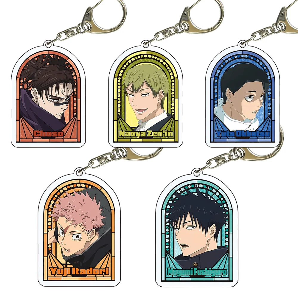 Jujutsu Kaisen Naoya Zenin 6cm Acrylic Keychain Anime Stained Glass Style Acrylic Keyring Backpack Decoration Birthday Gifts