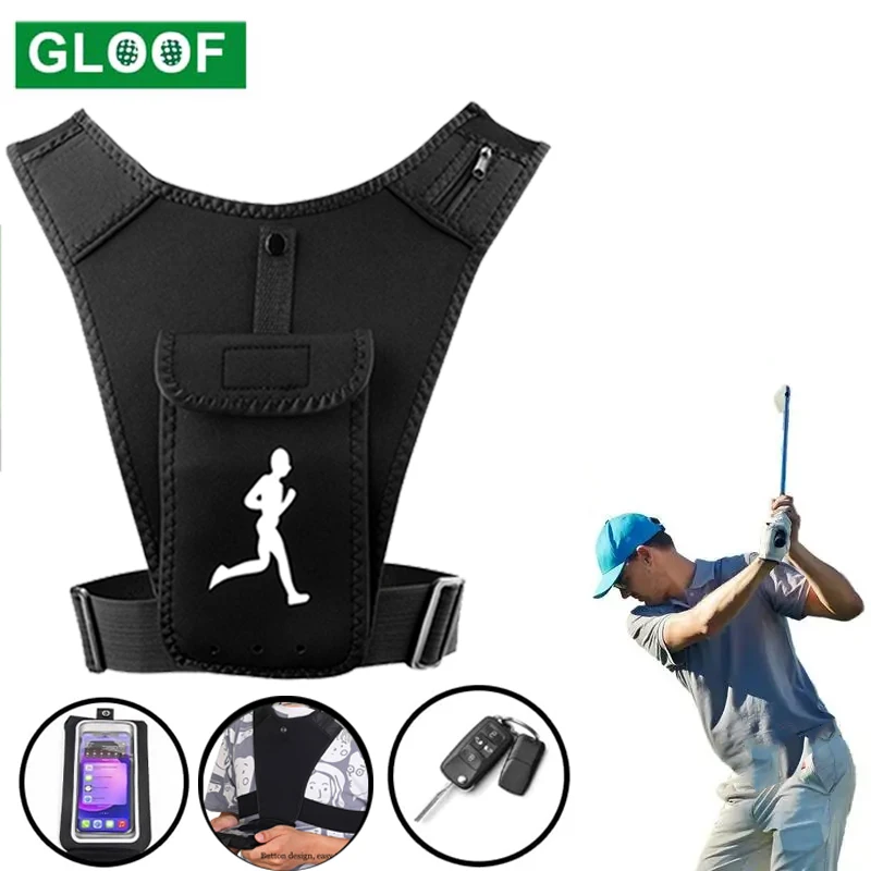 Adjustable Sports Running Vest Phone Holder for Men Women,Lightweight Golf  Waist Pocket,Cell Phone & Key Pouch