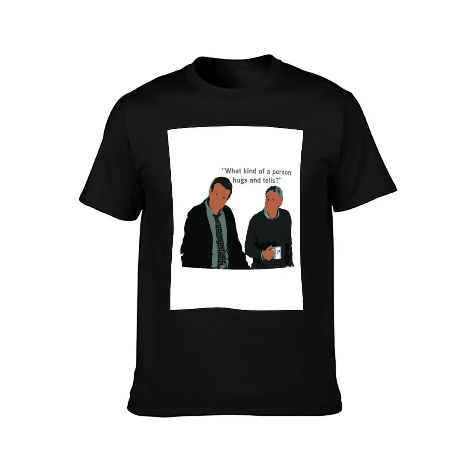 Shrinking quote about hugging and telling, one of Jimmy and T-Shirt, Novelty Saying Tshirt, Soft Cotton Crew Neck Everyday Top