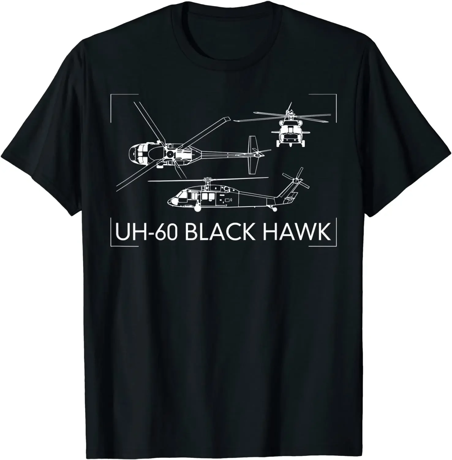 UH-60 Black-Hawk Military Helicopter T-Shirt 100% Cotton O-Neck Summer Short Sleeve Casual Mens T-shirt Size S-3XL