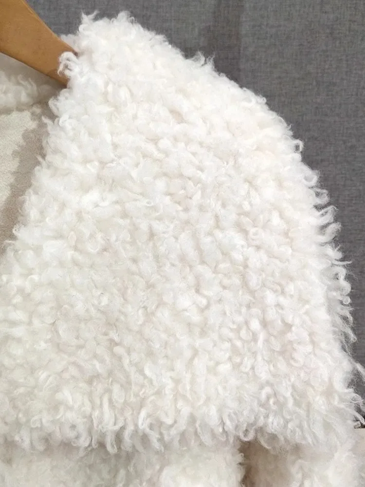 حار بيع النساء الشتاء الصوف الخالص التلبيب سترة قصيرة مريحة واحدة الصدر ملابس خارجية سميكة فضفاضة مكتب السيدات معاطف عادية