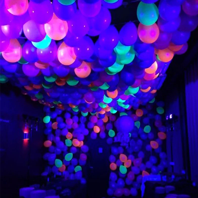 100/300/500Pcs 3inch Luminous Fluorescent Balloon Blacklight Neon Latex Balloon Baby Shower Birthday Wedding Party Decoration